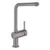 Смеситель для кухонной мойки GROHE Minta с поворотным L-изливом, темный графит матовый (31375AL0)