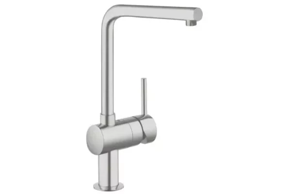 Смеситель для кухонной мойки GROHE Minta с поворотным L-изливом, суперсталь (31375DC0)