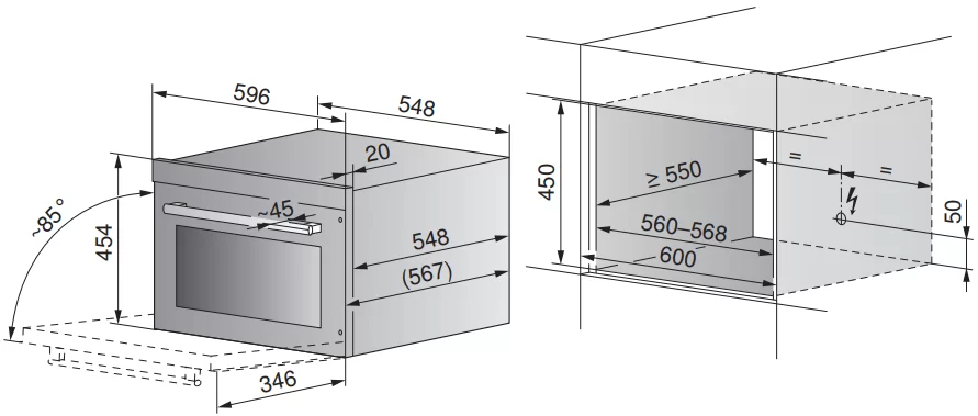Духовой шкаф V-ZUG Combair V6000 45 черное стекло/AutoDoor C6T-21067&nbsp;&mdash; изображение 2